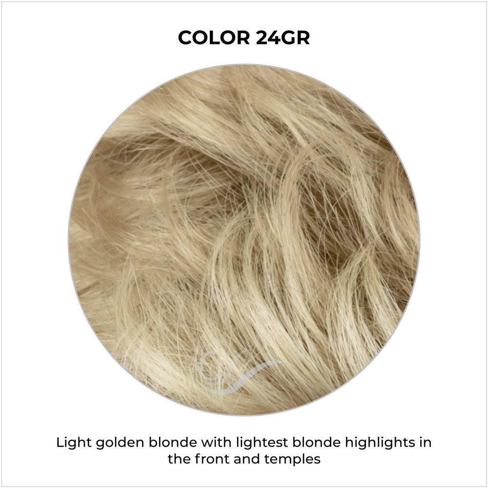 COLOR 24GR-Light golden blonde with lightest blonde highlights in the front and temples