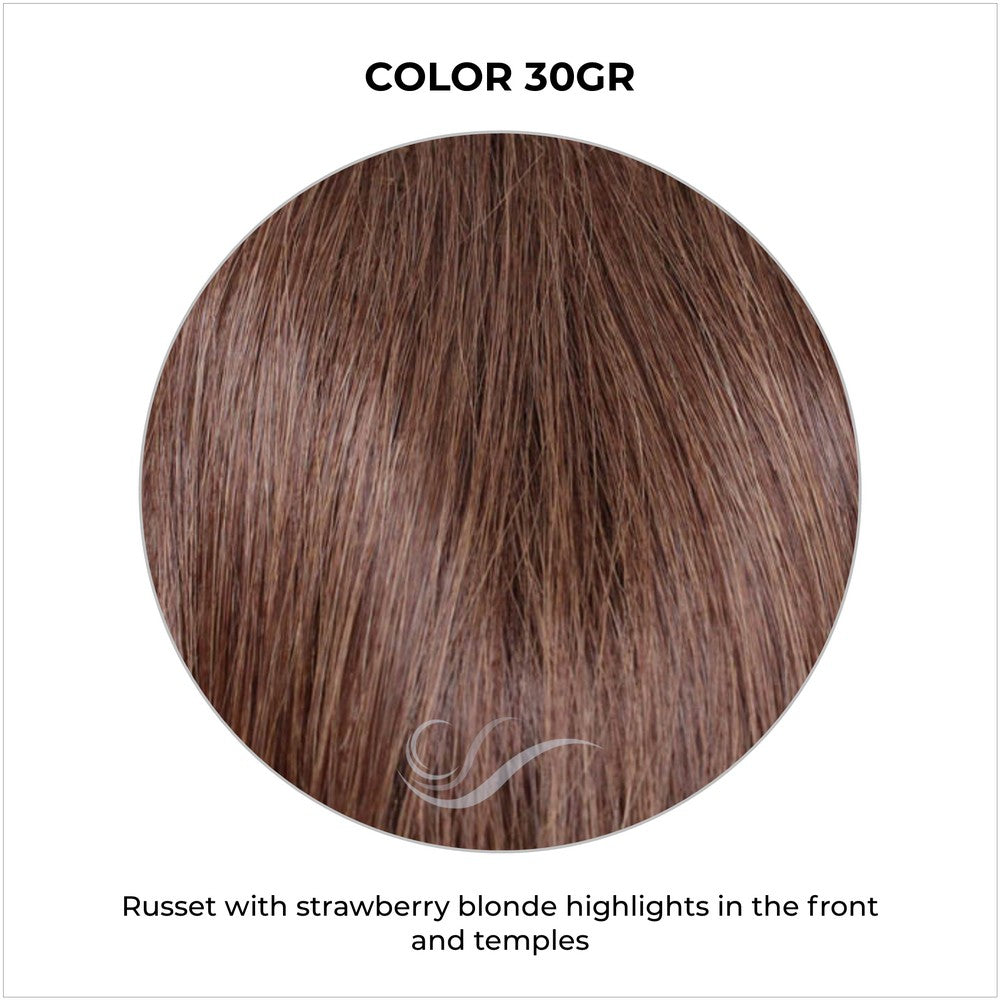 COLOR 30GR-Russet with strawberry blonde highlights in the front and temples