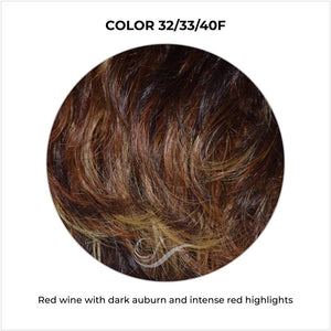 COLOR 32/33/40F-Red wine with dark auburn and intense red highlights