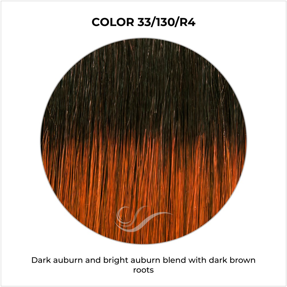 33/130/R4-Dark auburn and bright auburn blend with dark brown roots