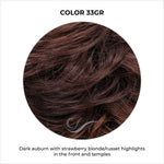 Load image into Gallery viewer, COLOR 33GR-Dark auburn with strawberry blonde/russet highlights in the front and temples

