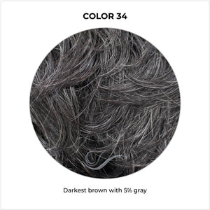 COLOR 34-Darkest brown with 5% gray