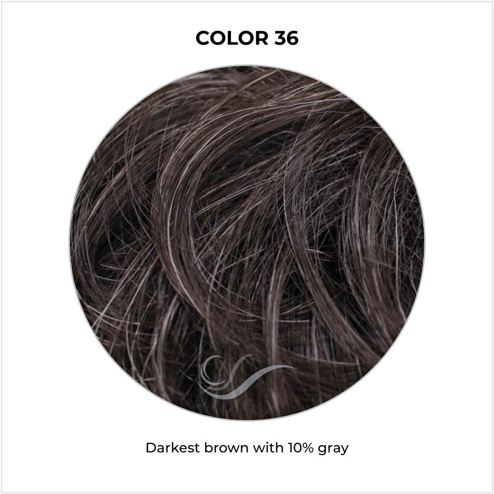 COLOR 36-Darkest brown with 10% gray