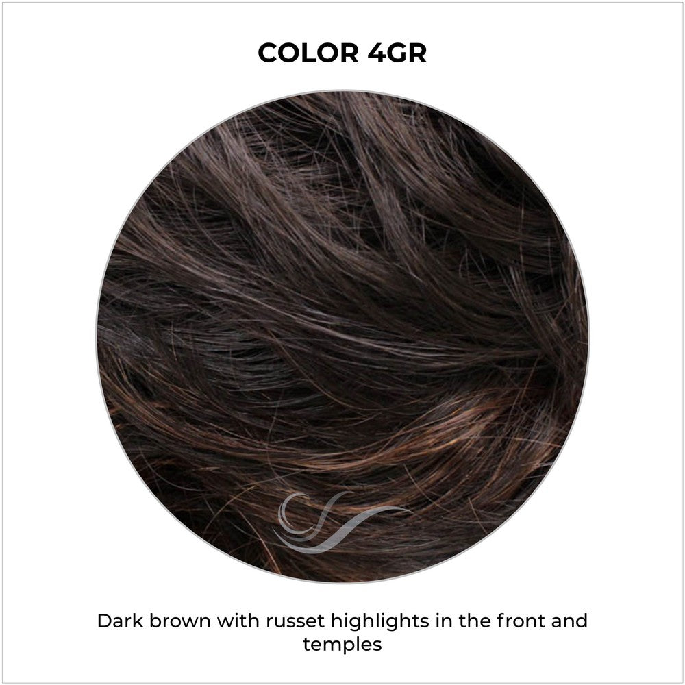 COLOR 4GR-Dark brown with russet highlights in the front and temples