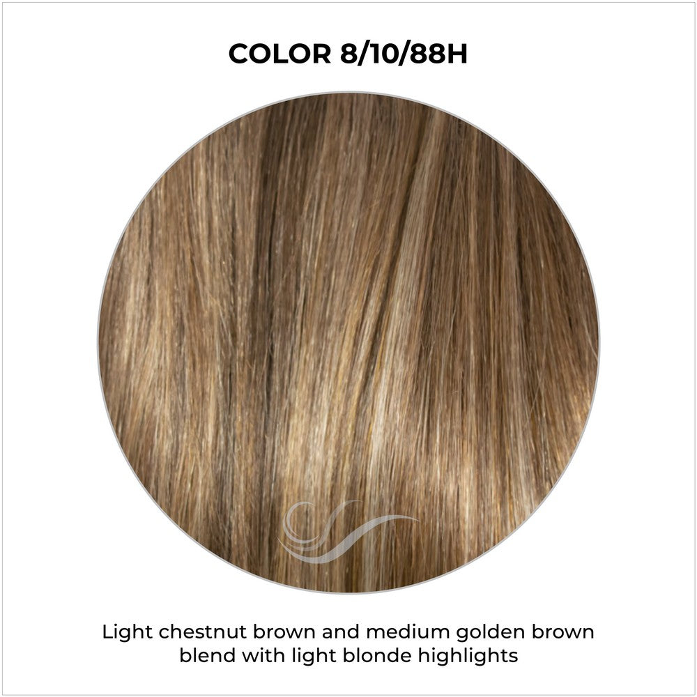 COLOR 8/10/88H-Light chestnut brown and medium golden brown blend with light blonde highlights