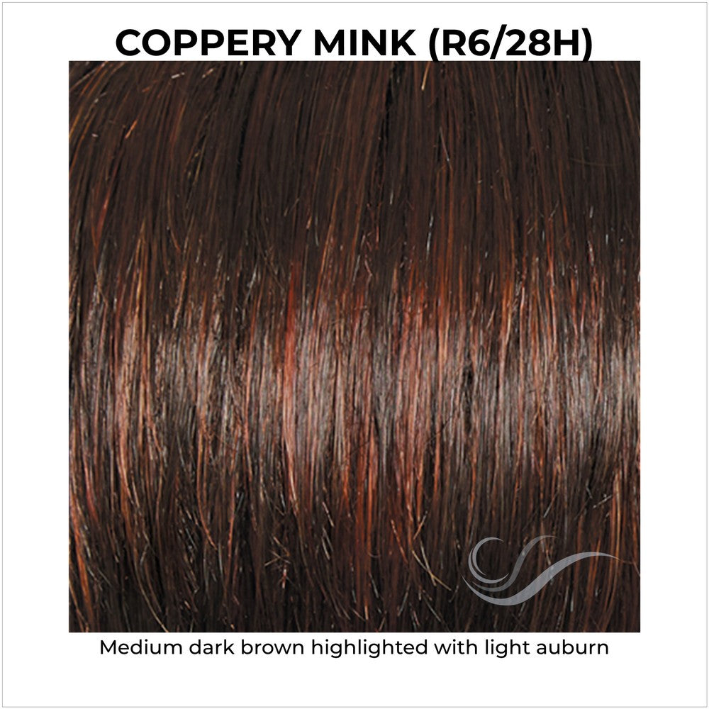 Coppery Mink (R6/28H)-Medium dark brown highlighted with light auburn
