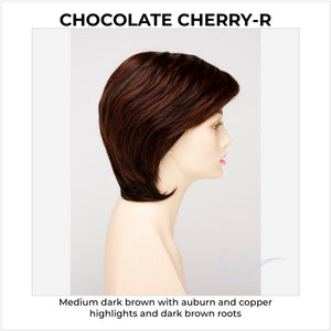 Coti By Envy in Chocolate Cherry-R-Medium dark brown with auburn and copper highlights and dark brown roots