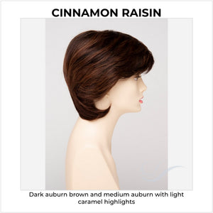 Coti By Envy in Cinnamon Raisin-Dark auburn brown and medium auburn with light caramel highlights