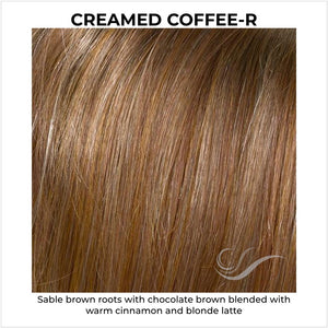 Creamed Coffee-Sable brown roots with chocolate brown blended with warm cinnamon and blonde latte