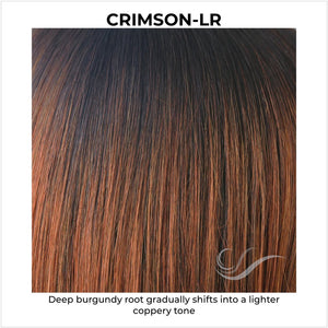 Crimson-LR-Deep burgundy root gradually shifts into a lighter coppery tone