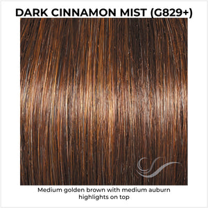 Dark Cinnamon Mist (G829+)-Medium golden brown with medium auburn highlights on top