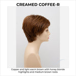 Load image into Gallery viewer, Destiny By Envy in Creamed Coffee-R-Copper and light warm brown with honey blonde highlights and medium brown roots
