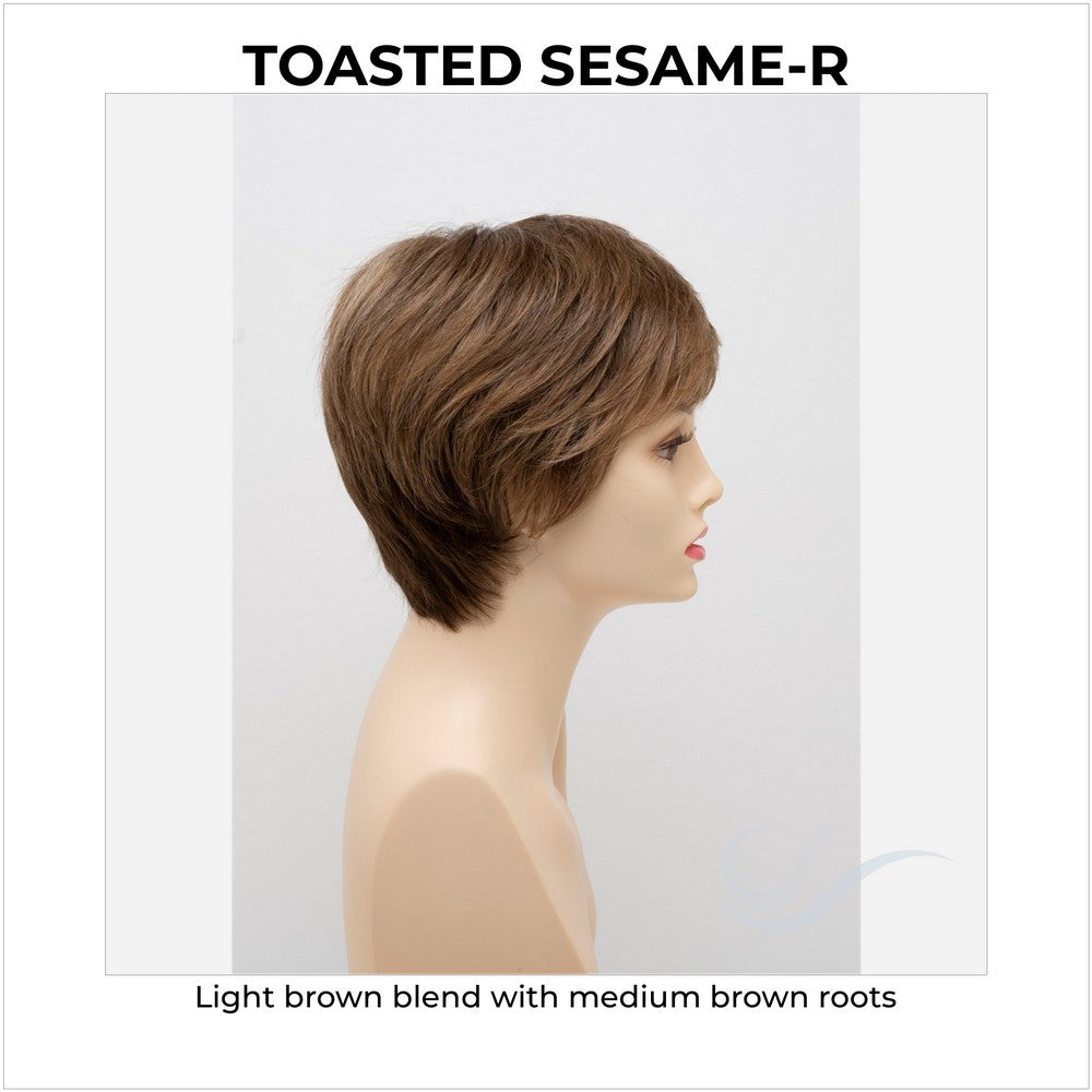 Destiny By Envy in Toasted Sesame-R-Light brown blend with medium brown roots