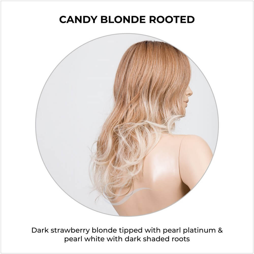 Diva by Ellen Wille in Candy Blonde Rooted-Dark strawberry blonde tipped with pearl platinum & pearl white with dark shaded roots