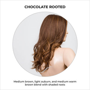 Diva by Ellen Wille in Chocolate Rooted-Medium brown, light auburn, and medium warm brown blend with shaded roots
