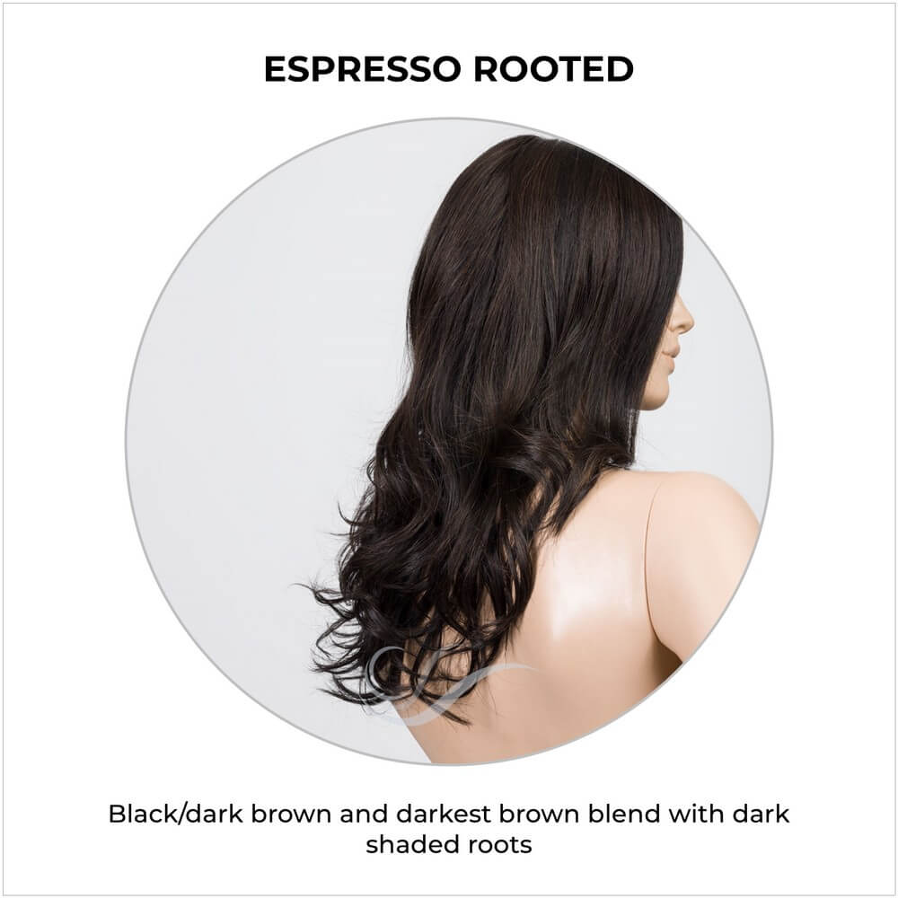 Diva by Ellen Wille in Espresso Rooted-Black/dark brown and darkest brown blend with dark shaded roots