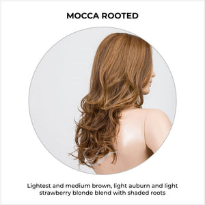Diva by Ellen Wille in Mocca Rooted-Lightest and medium brown, light auburn and light strawberry blonde blend with shaded roots