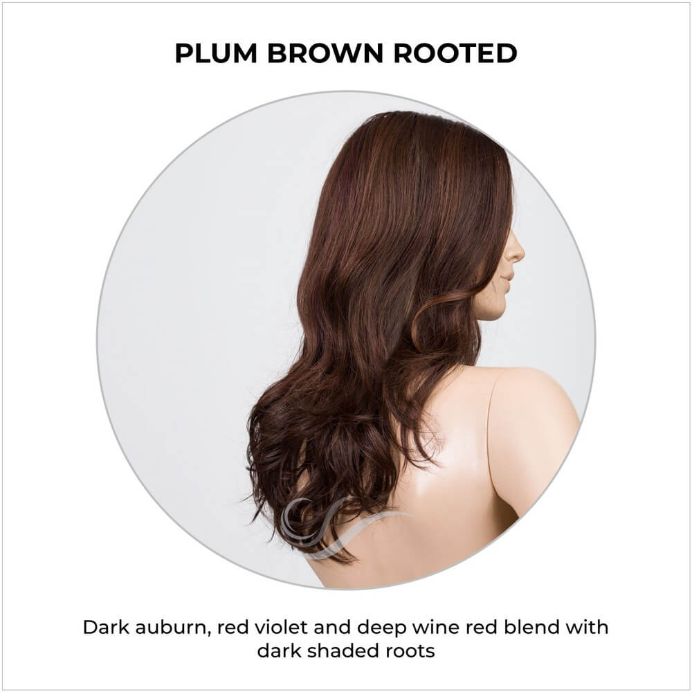 Diva by Ellen Wille in Plum Brown Rooted-Dark auburn, red violet and deep wine red blend with dark shaded roots