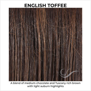 English Toffee-A blend of medium chocolate and Tuscany rich brown with light auburn highlights