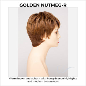 Fiona By Envy in Golden Nutmeg-R-Warm brown and auburn with honey blonde highlights and medium brown roots