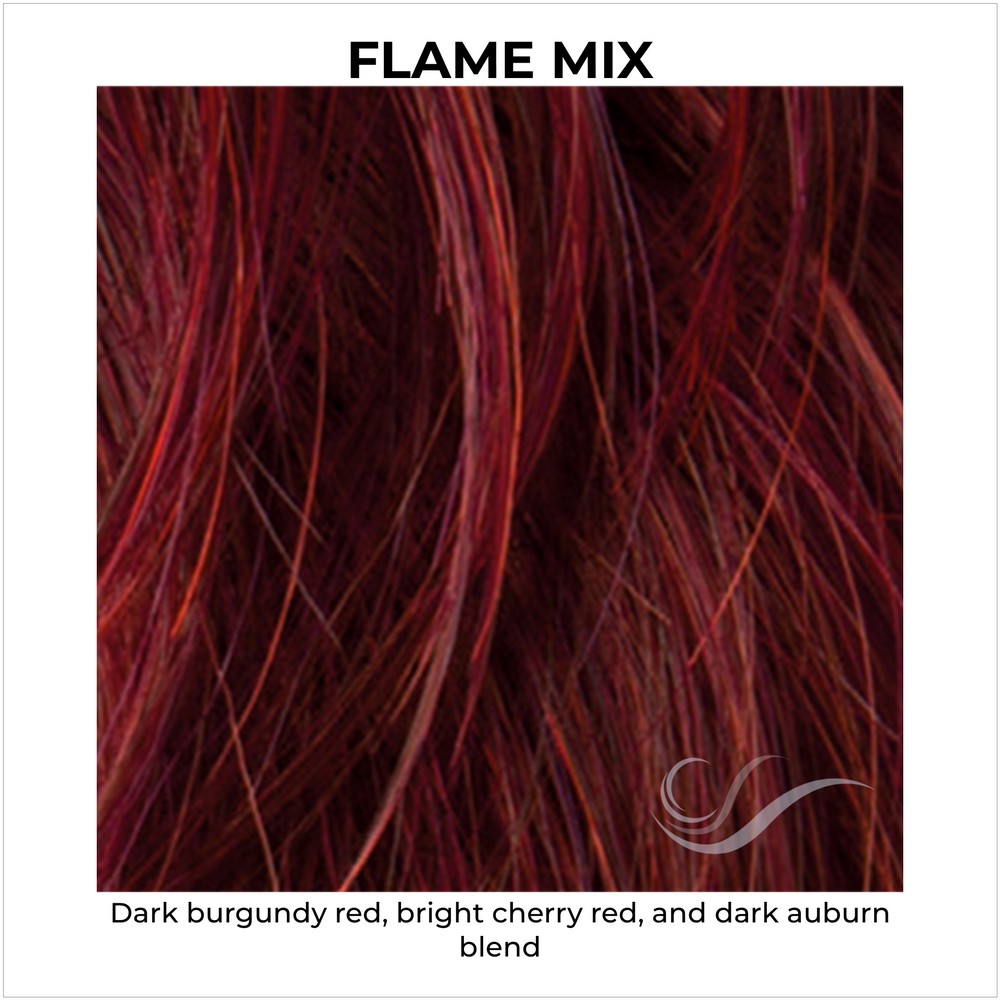 Flame Mix-Dark burgundy red, bright cherry red, and dark auburn blend