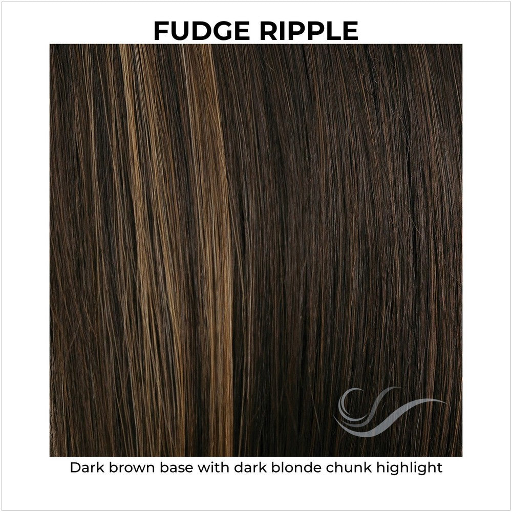 Fudge Ripple-Dark brown base with dark blonde chunk highlight