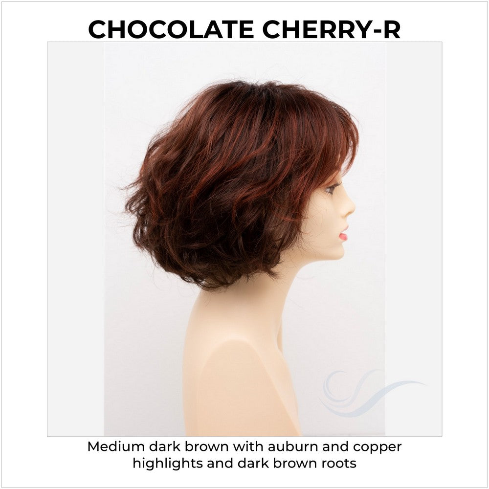 Gia by Envy in Chocolate Cherry-R-Medium dark brown with auburn and copper highlights and dark brown roots