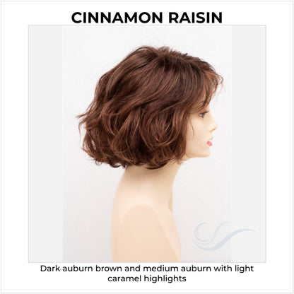 Gia by Envy in Cinnamon Raisin-Dark brown and medium auburn with light caramel highlights