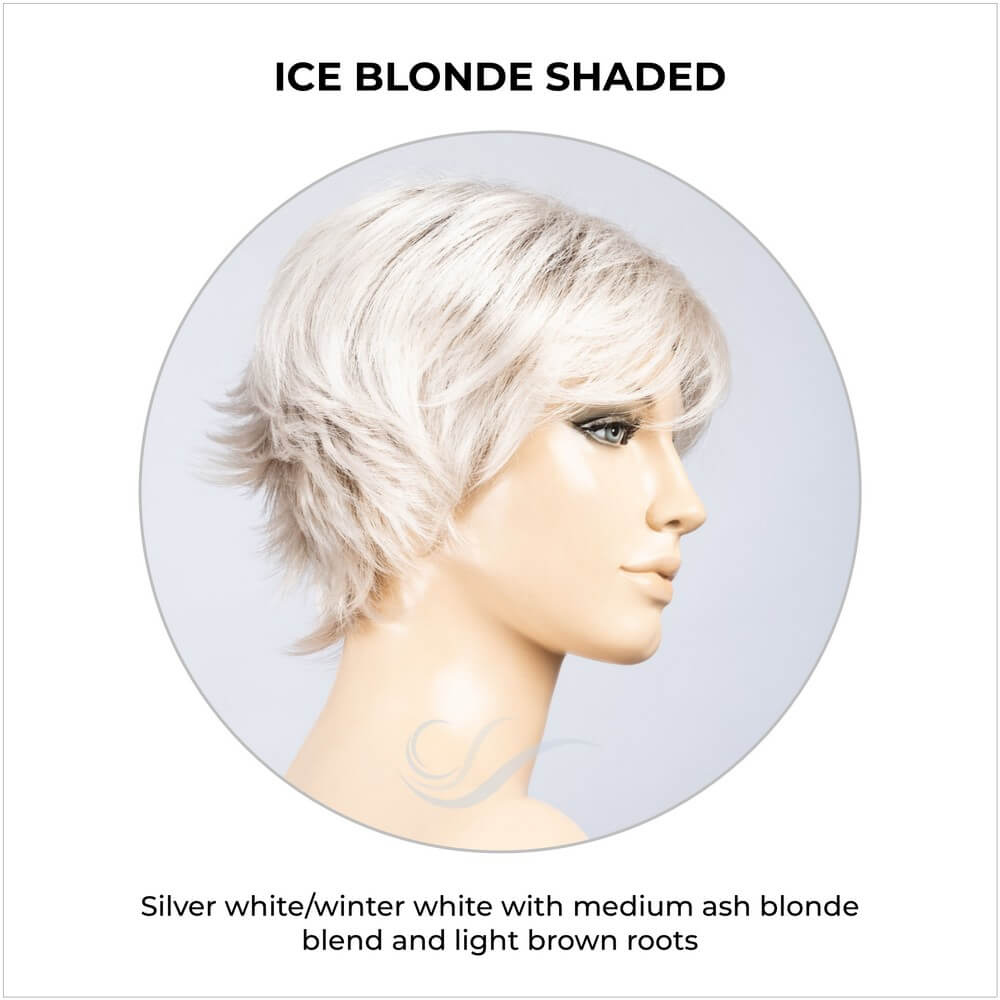 Gilda by Ellen Wille in Ice Blonde Shaded-Silver white/winter white with medium ash blonde blend and light brown roots