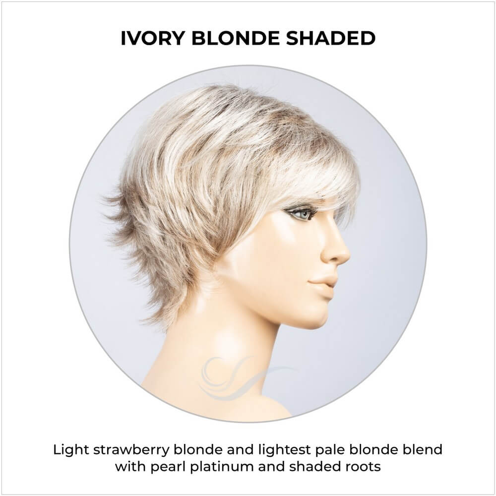Gilda by Ellen Wille in Ivory Blonde Shaded-Light strawberry blonde and lightest pale blonde blend with pearl platinum and shaded roots