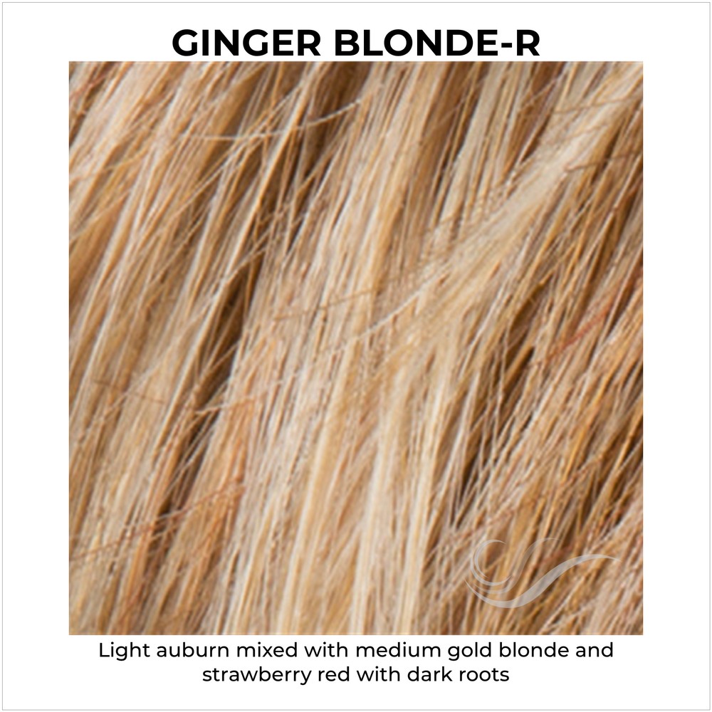 Ginger Blonde R-Light auburn mixed with medium gold blonde and strawberry red with dark roots