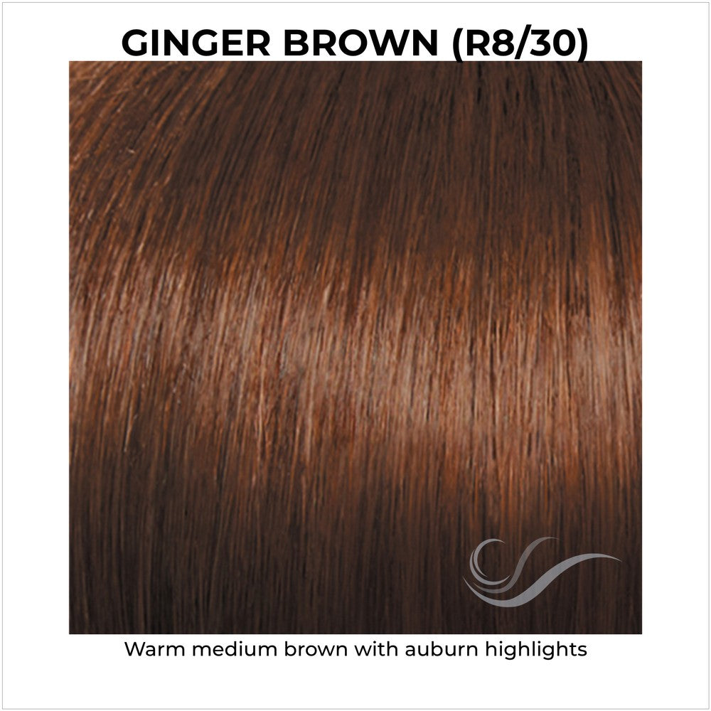 Ginger Brown (R8/30)-Warm medium brown with auburn highlights