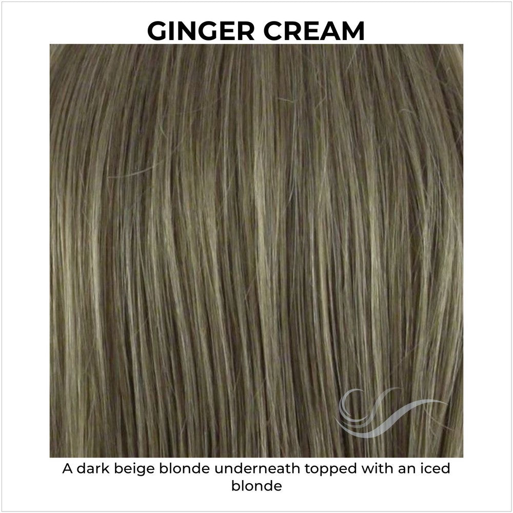 Ginger Cream-A dark beige blonde underneath topped with an iced blonde