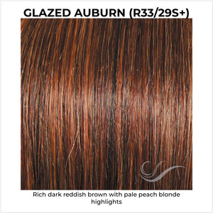 Glazed Auburn (R33/29S+)-Rich dark reddish brown with pale peach blonde highlights