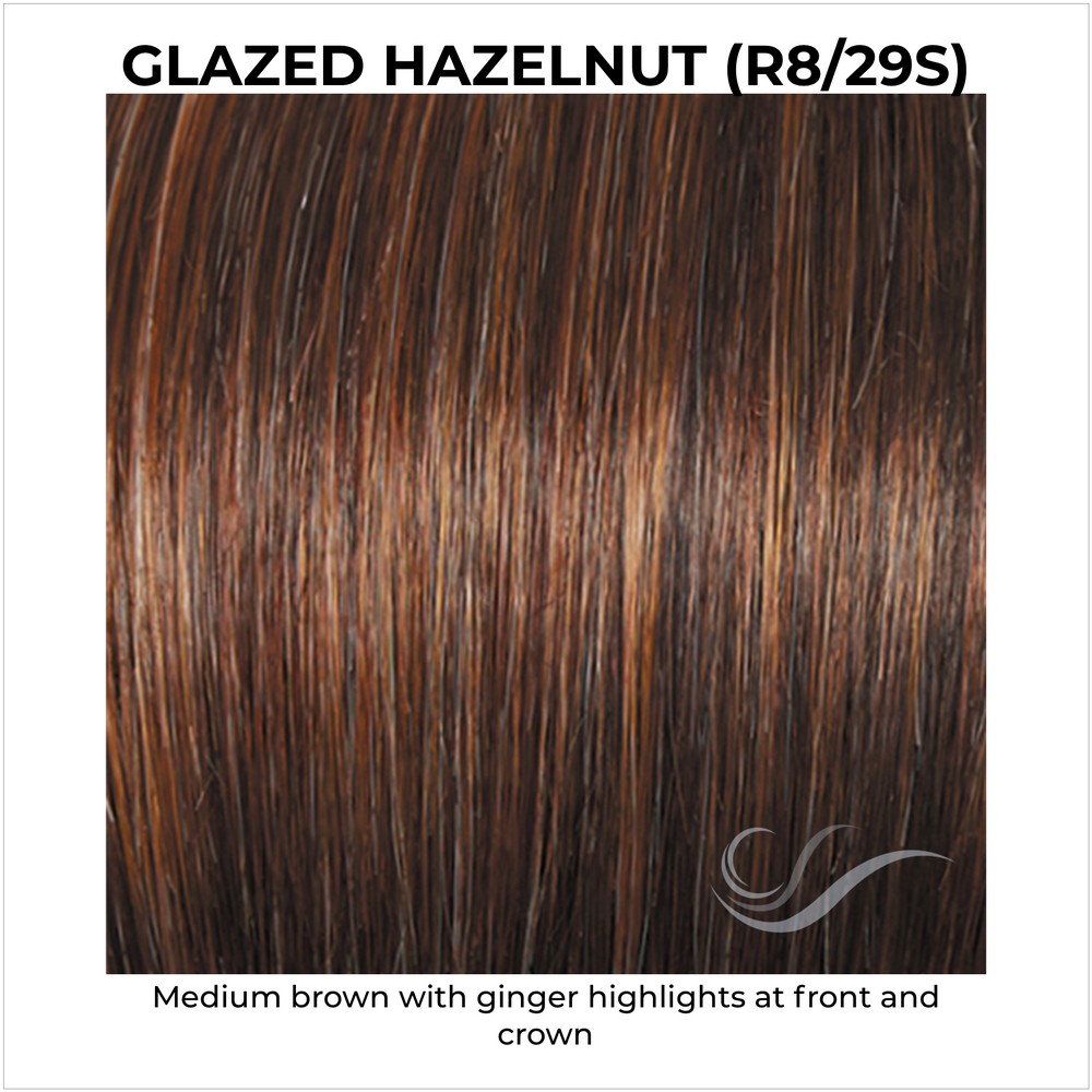 Glazed Hazelnut (R8/29S)-Medium brown with ginger highlights at front and crown