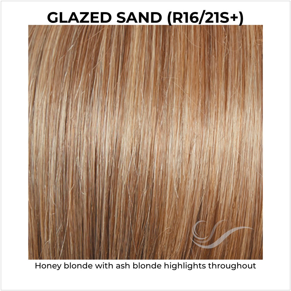 Glazed Sand (R16/21S+)-Honey blonde with ash blonde highlights throughout