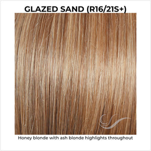 Glazed Sand (R16/21S+)-Honey blonde with ash blonde highlights throughout