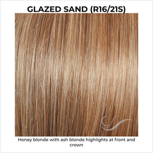 Glazed Sand (R16/21S)-Honey blonde with ash blonde highlights at front and crown