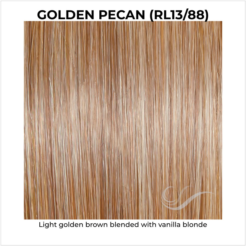 Golden Pecan (RL13/88)-Light golden brown blended with vanilla blonde