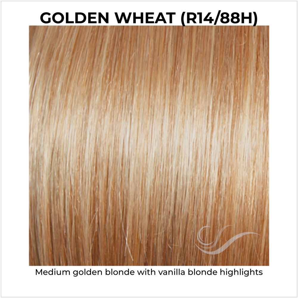 Golden Wheat (R14/88H)-Medium golden blonde with vanilla blonde highlights