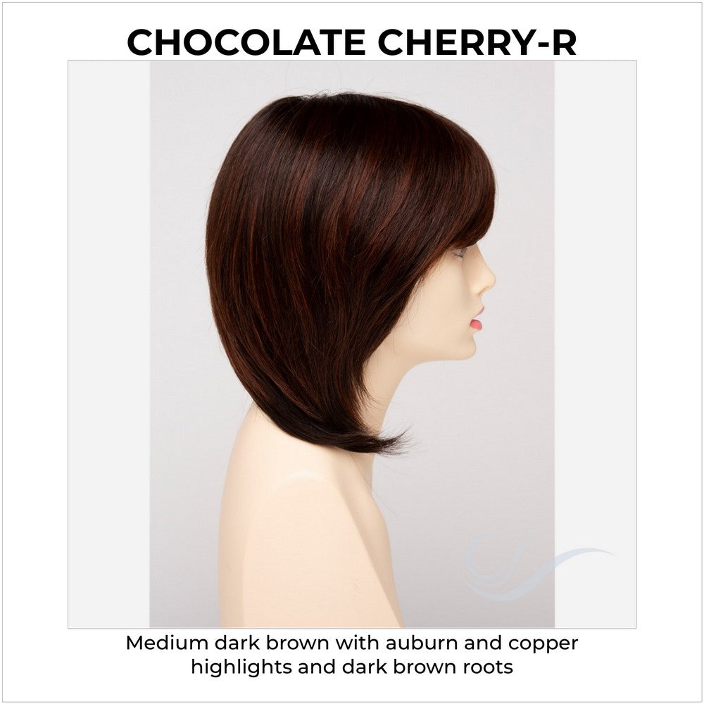 Grace By Envy in Chocolate Cherry-R-Medium dark brown with auburn and copper highlights and dark brown roots