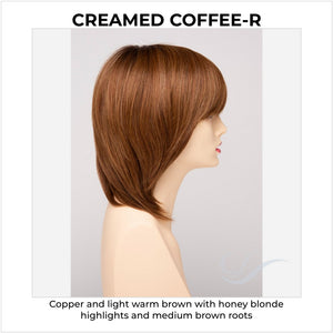 Grace By Envy in Creamed Coffee-R-Copper and light warm brown with honey blonde highlights and medium brown roots
