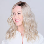Load image into Gallery viewer, Rose Ella Hand Tied by Belle Tress wig in Butterbeer Blonde Image 3
