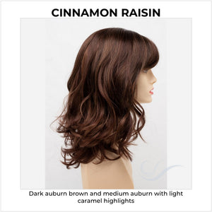 Harmony by Envy in Cinnamon Raisin-Dark auburn brown and medium auburn with light caramel highlights
