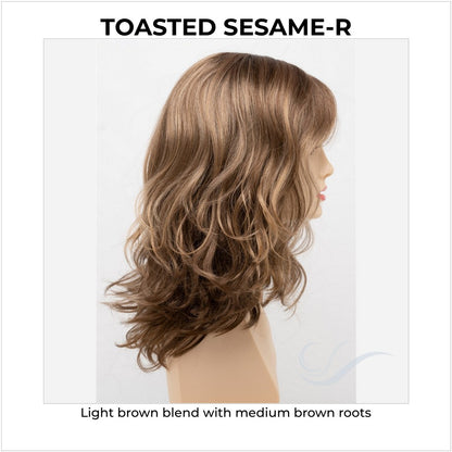 Harmony by Envy in Toasted Sesame-R-Light brown blend with medium brown roots