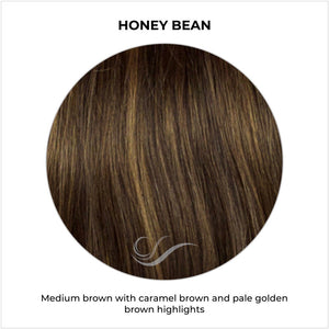 Honey Bean-Medium brown with caramel brown and pale golden brown highlights