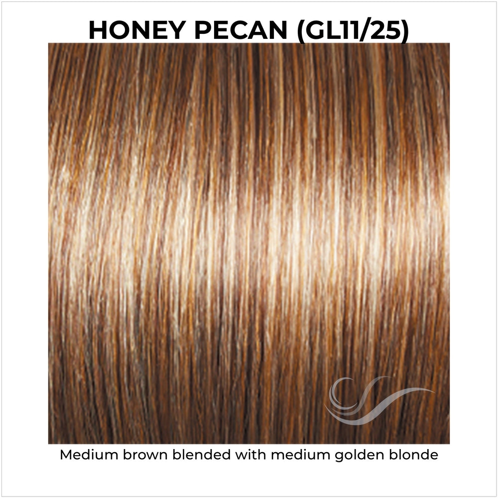 Honey Pecan (GL11/25)-Medium brown blended with medium golden blonde