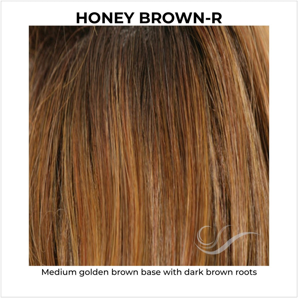 Honey Brown-R-Medium golden brown base with dark brown roots