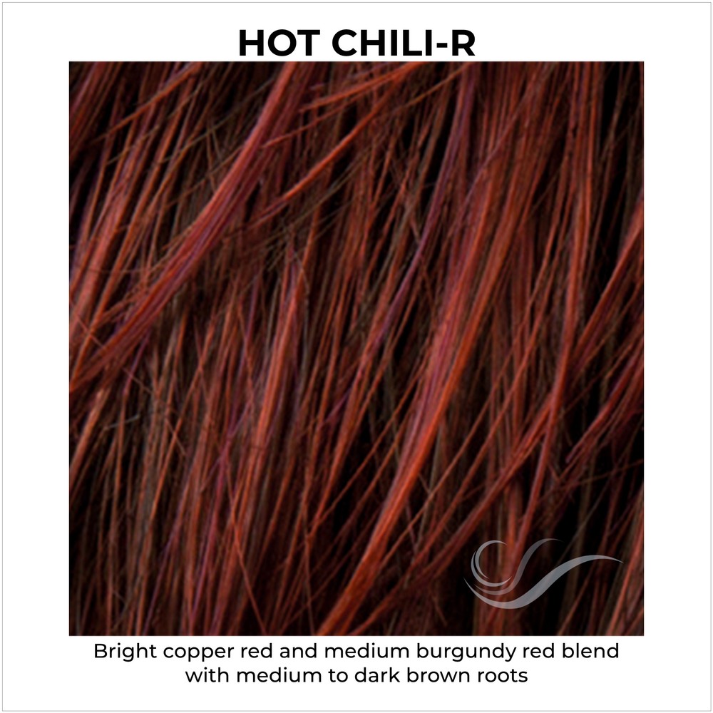 Hot Chili-R-Bright copper red and medium burgundy red blend with medium to dark brown roots