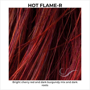 Hot Flame-R-Bright cherry red and dark burgundy mix and dark roots